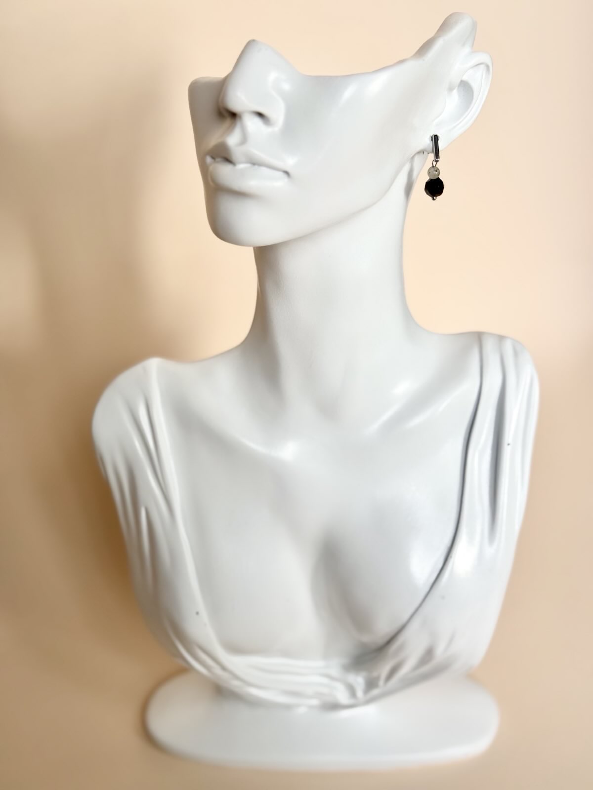 Silver Obsidian & Labradorite Drop Earrings | The Art Museum Collection