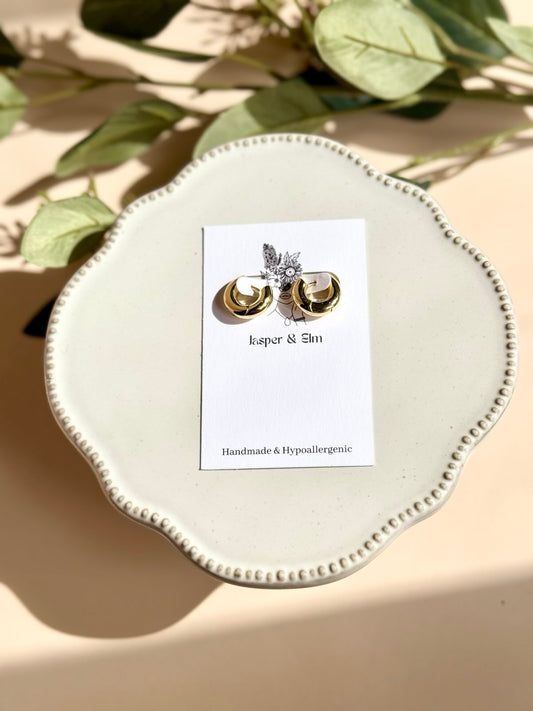 Thick Tube 18k Gold Filled Hoops