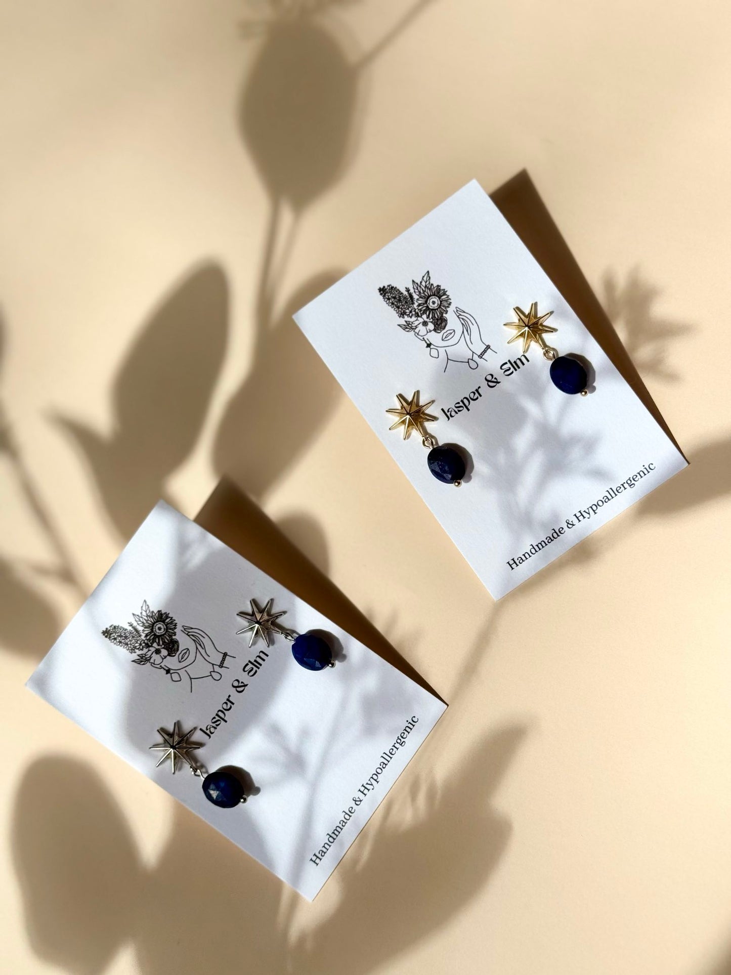 Lapis Star Earrings