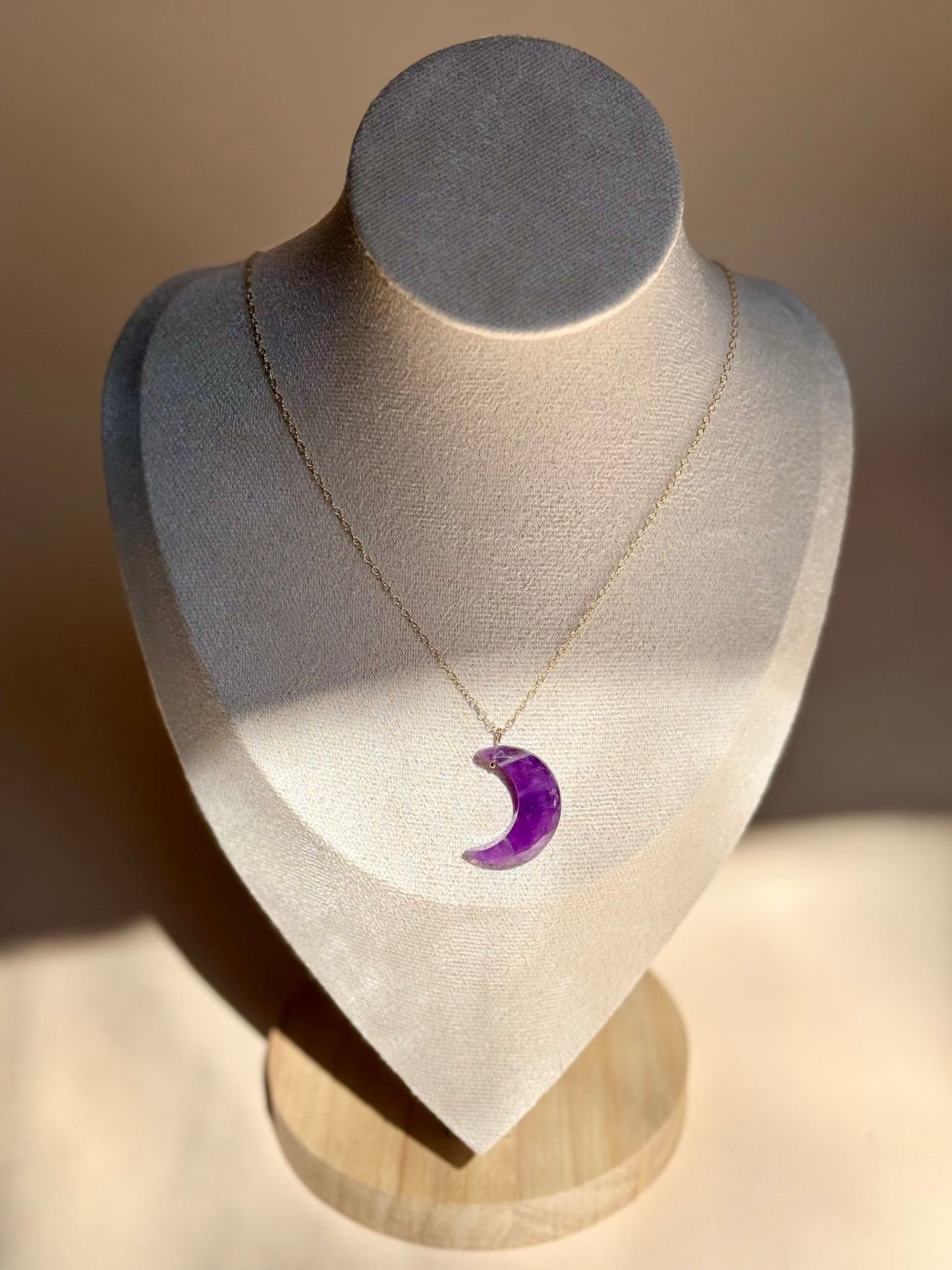 Amethyst Moon Pendant Necklace